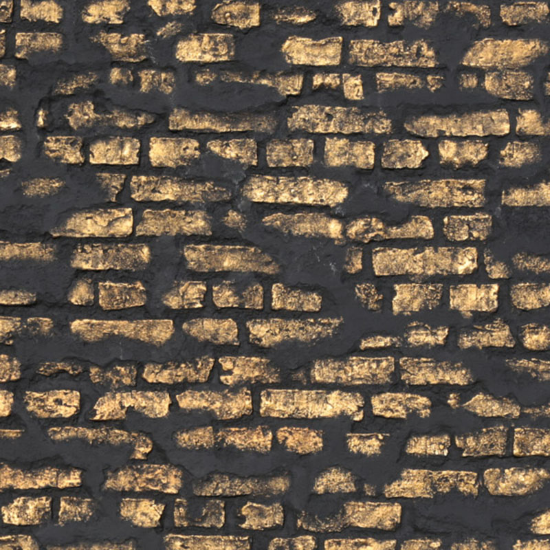 Loft Style Faux Brick Wall Panel Black And Gold - Designer Surface Solutions