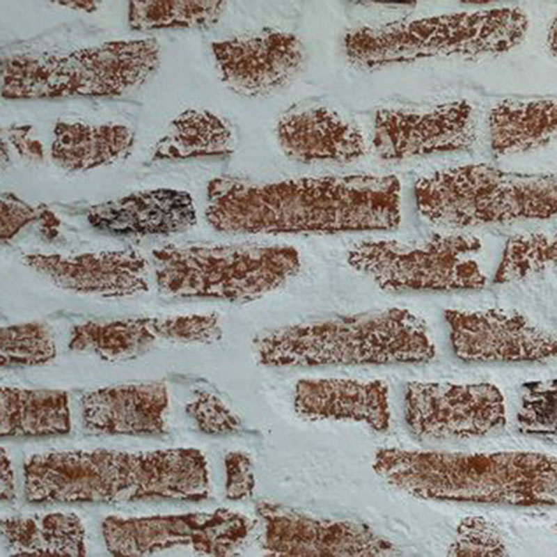 Loft Style Faux Brick Wall panel Red & White close up - Designer Surface Solutions