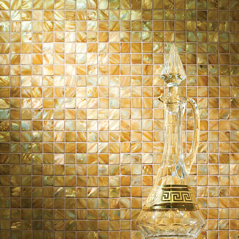 Mosaic Tile Emerald Gold 25mm 3 - Designer Surface Solutions