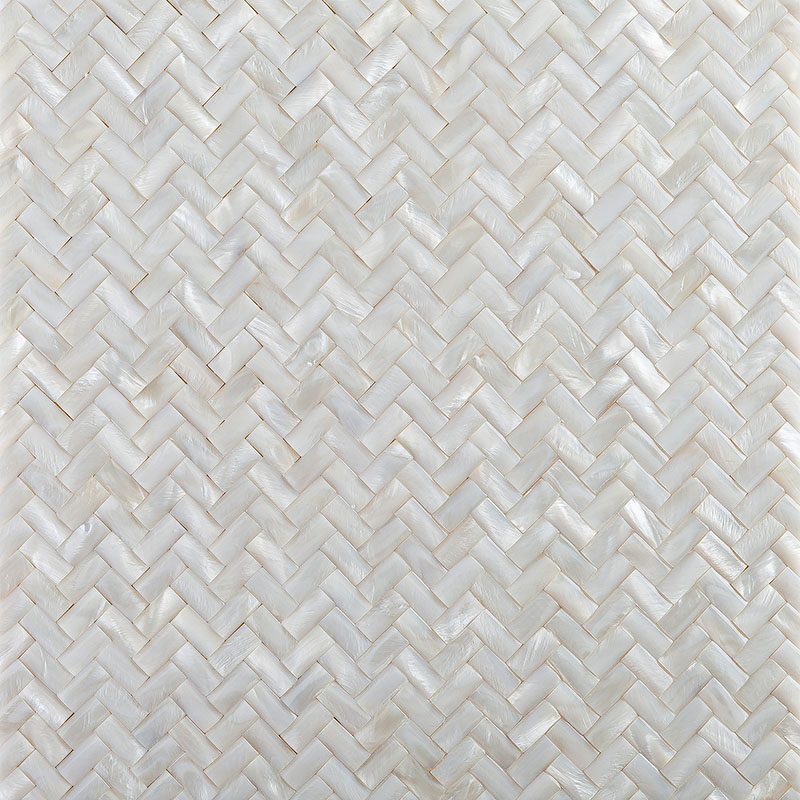 Mother of Pearl Bianco Chique Herringbone - Designer Surface Solutions