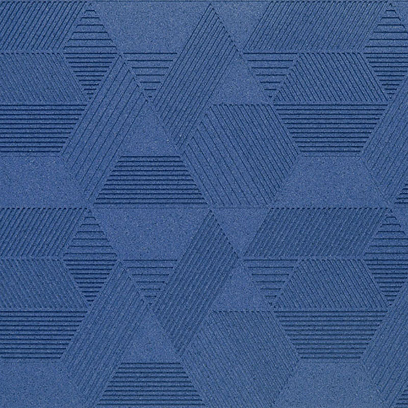 Organic Blocks Cork Strips Geometric Blue - Designer Surface Solutions