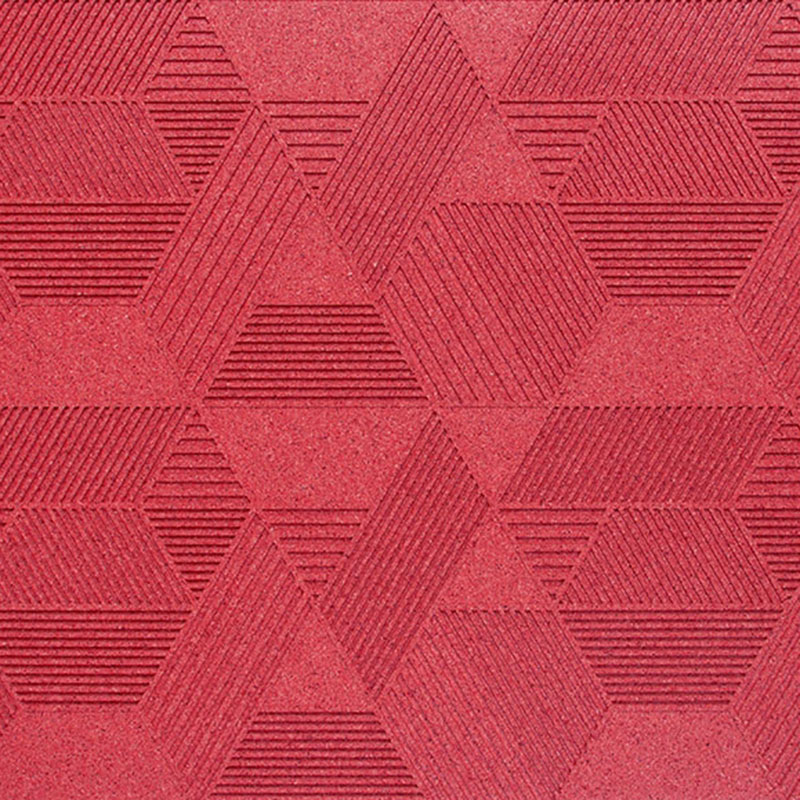 Organic Blocks Cork Strips Geometric Red - Designer Surface Solutions