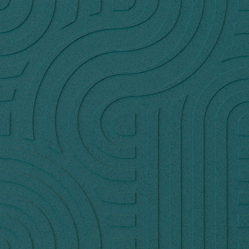 Organic Blocks Cork Strips Wave Emerald - Designer Surface Solutions