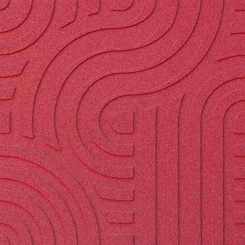 Organic Blocks Cork Strips Wave Red - Designer Surface Solutions
