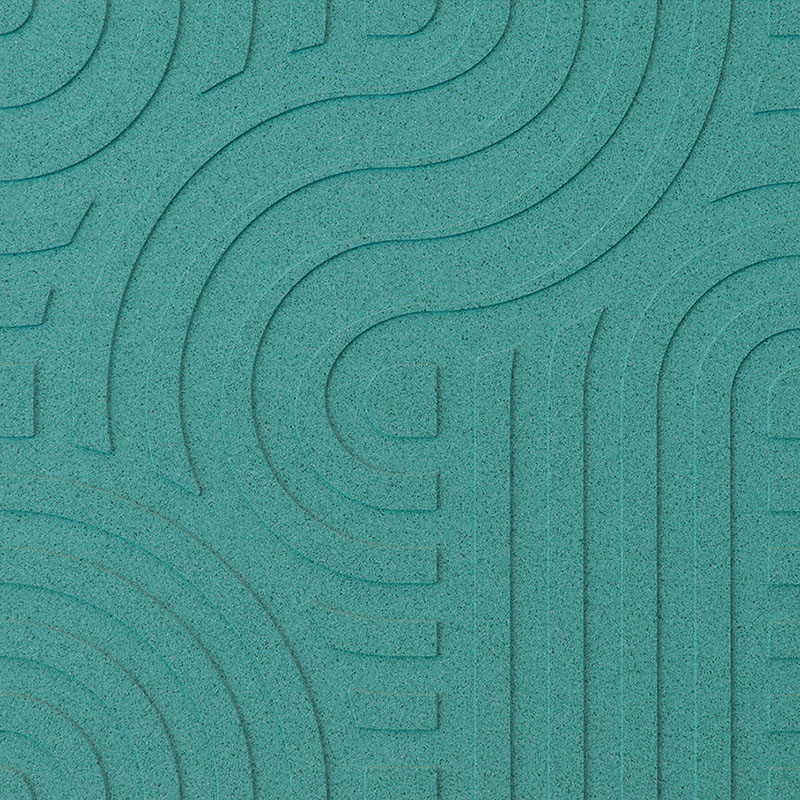 Organic Blocks Cork Strips Wave Turquoise - Designer Surface Solutions