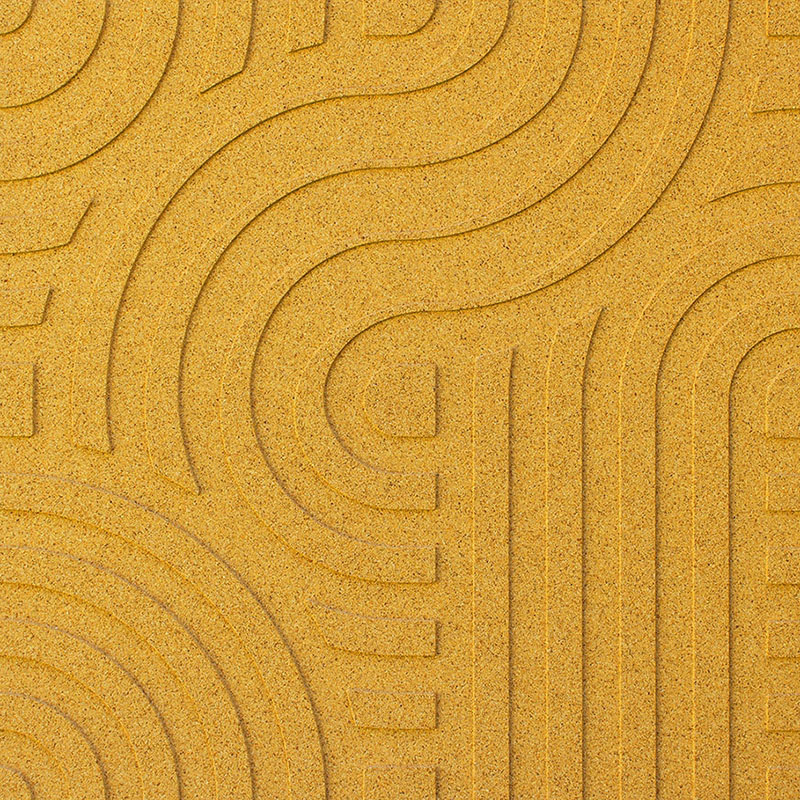 Organic Blocks Cork Strips Wave Yellow - Designer Surface Solutions
