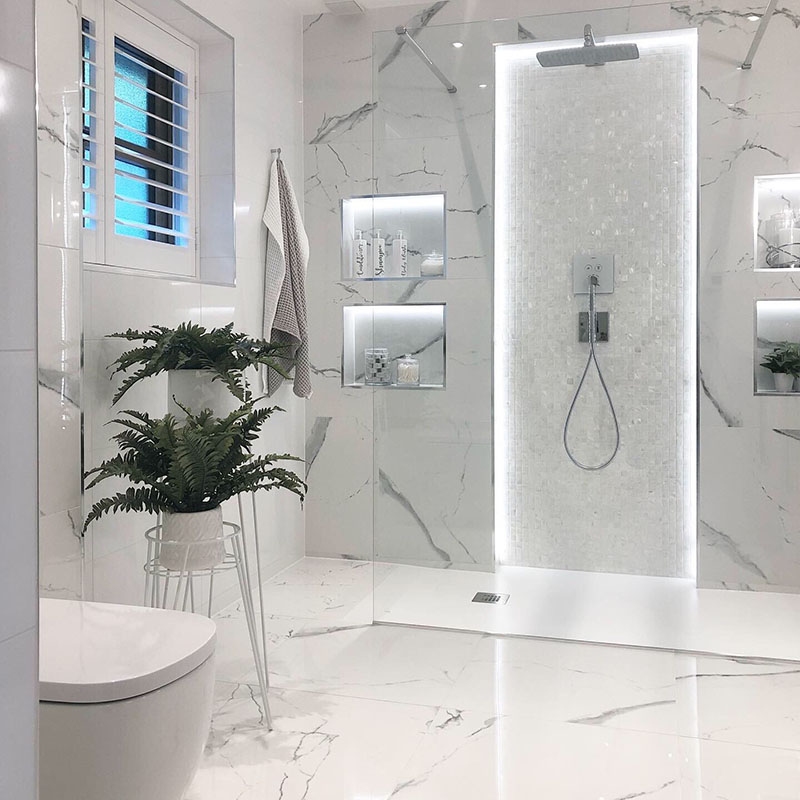 Mosaic Tile Bianco Bathroom 2 - Designer Surface Solutions