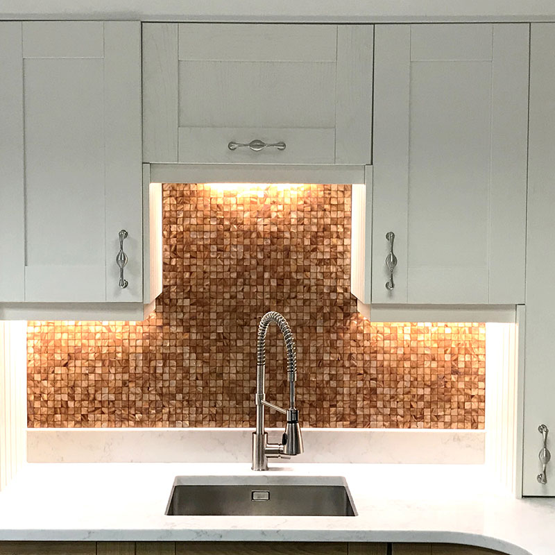 Mosaic Tile Copper Kitchen - Designer Surface Solutions