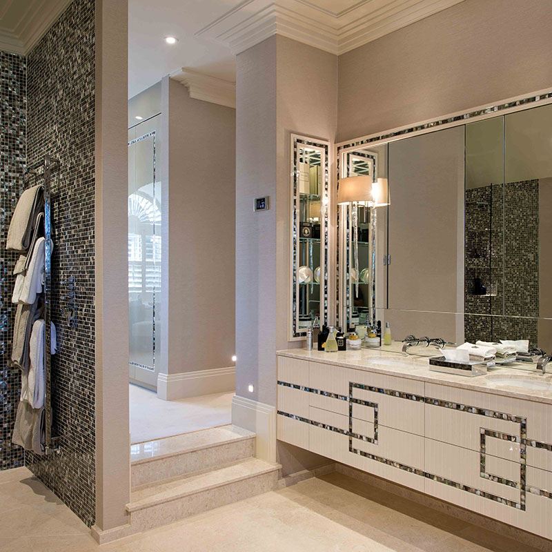 Mosaic Tile Midnight Pearl Bathroom 2 - Designer Surface Solutions