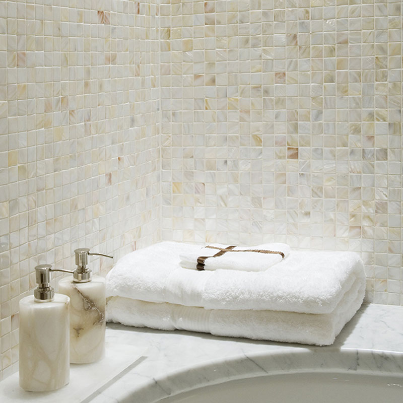 Mosaic Tile Natural Bathroom - Designer Surface Solutions