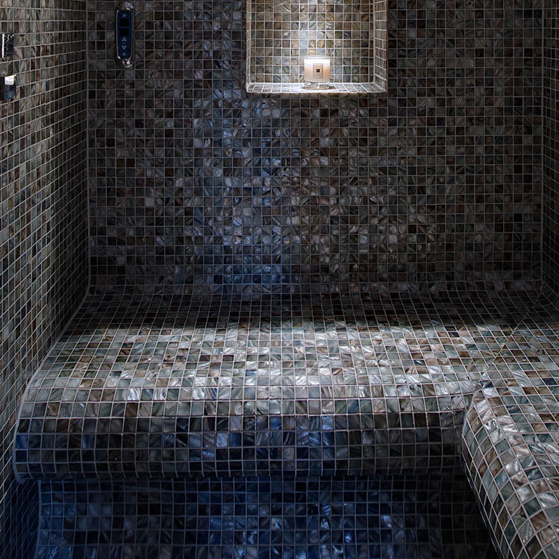 Mother of Pearl Anthracite Steam Room 3 - Designer Surface Solutions